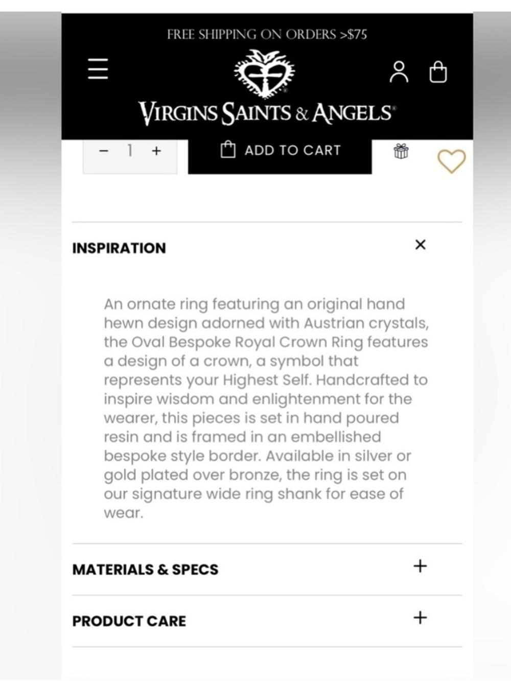 Virgins Saints & Angels Oval Bespoke Royal Crown sz 5 Gunmetal - Picture 3 of 11